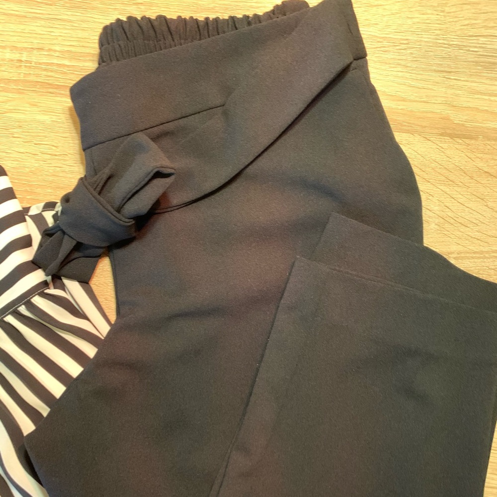Tie/Elastic Waist Dress Pants